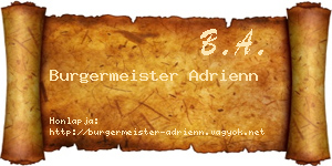 Burgermeister Adrienn névjegykártya